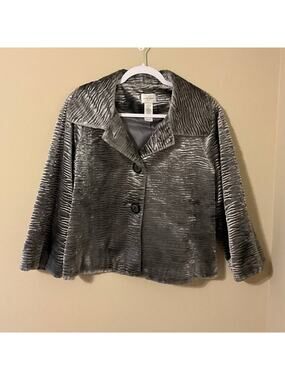 Emma James Soft Silver Velvet Coat